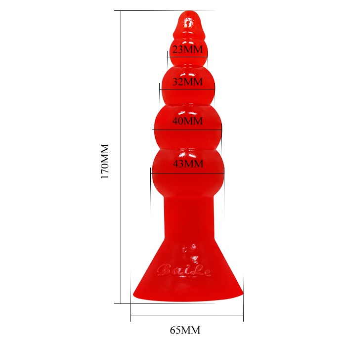 Красная анальная пробка-елочка с присоской - 17 см. Фотография 4.