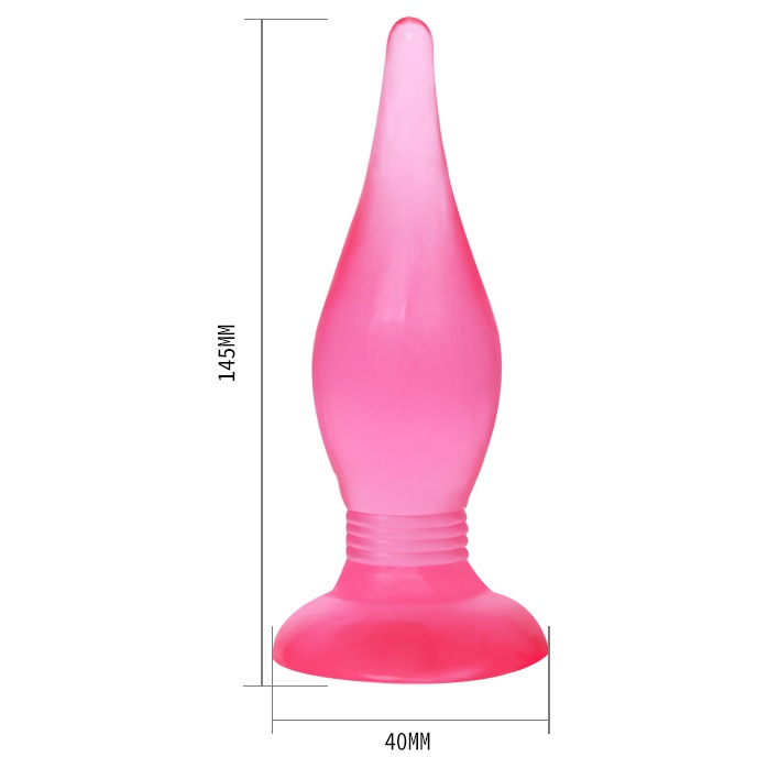 Розовая анальная пробка с присоской - 13,8 см. Фотография 5.
