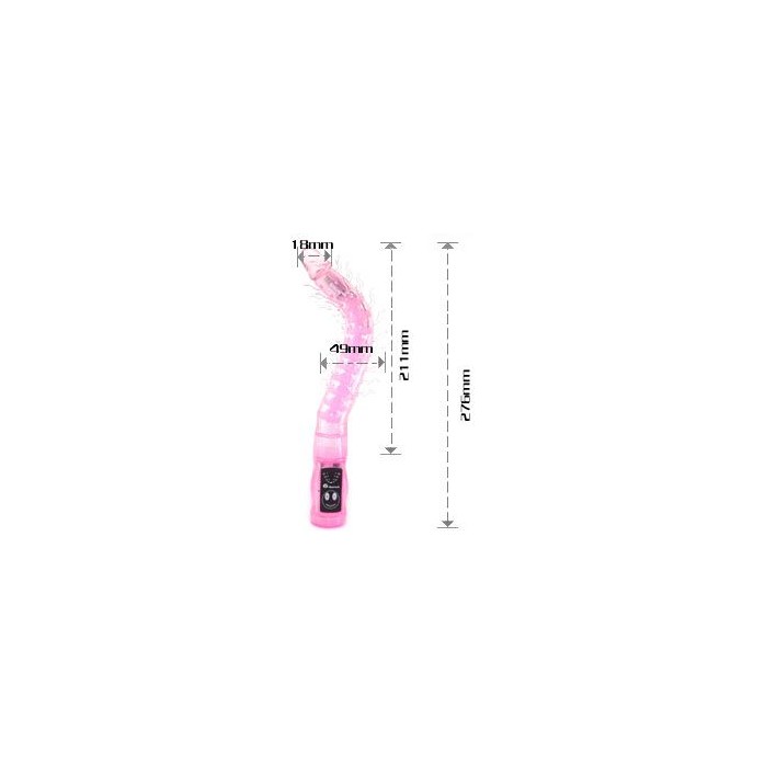 Розовый гнущийся анальный вибратор с усиками - 27,6 см. Фотография 4.