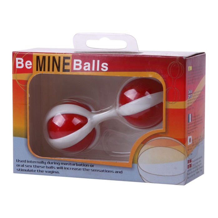 Красно-белые вагинальные шарики BE MINI BALLS. Фотография 4.