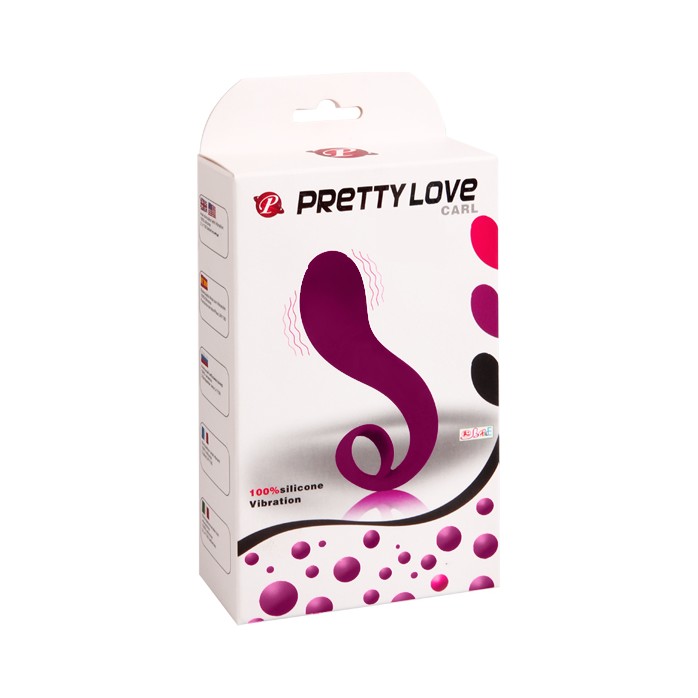 Фиолетовый вибратор с хвостиком Pretty Love - 20,5 см - Pretty Love