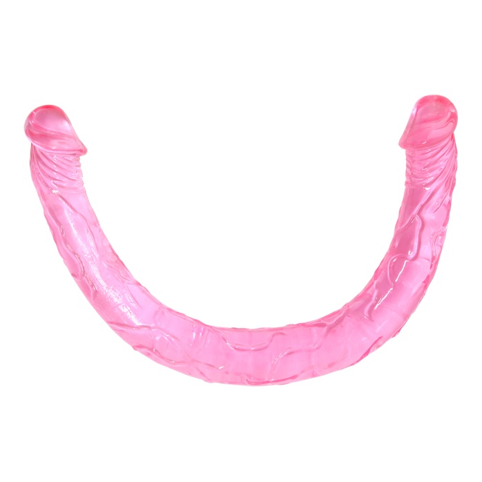 Двухголовый розовый фаллоимитатор - 44,5 см. Фотография 3.