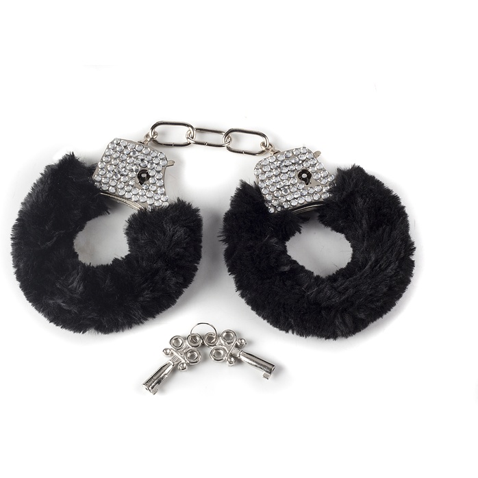 Чёрные наручники с кристаллами BONDAGE - Bondage Collection