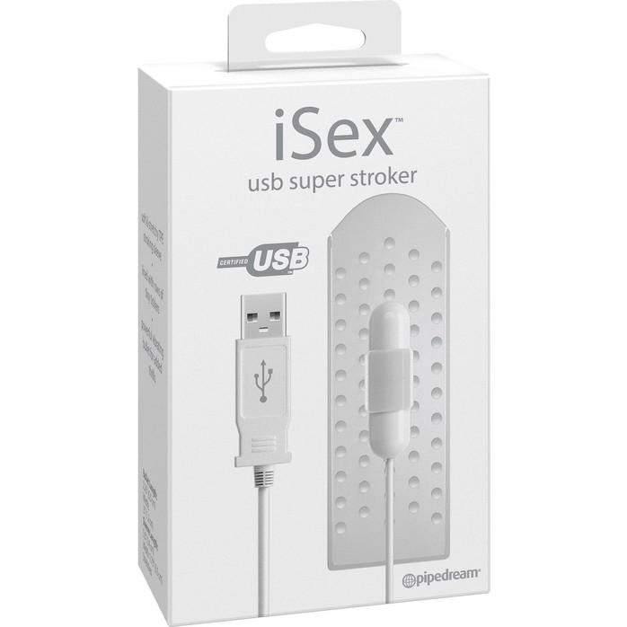 Прозрачная насадка-мастурбатор USB SUPER STROKER с вибропулей и проводом USB - ISex