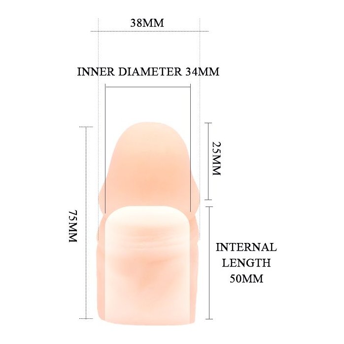 Насадка-удлинитель на пенис фаллической формы - 7,5 см. Фотография 5.