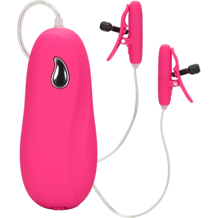 Розовые зажимы на соски с нагревательным эффектом с вибрацией Heated Nipple Teasers - Nipple Play