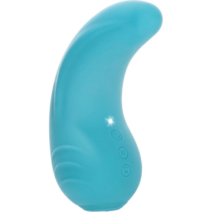 Голубой вибромассажер Mini Tongue - 11,5 см - Impress