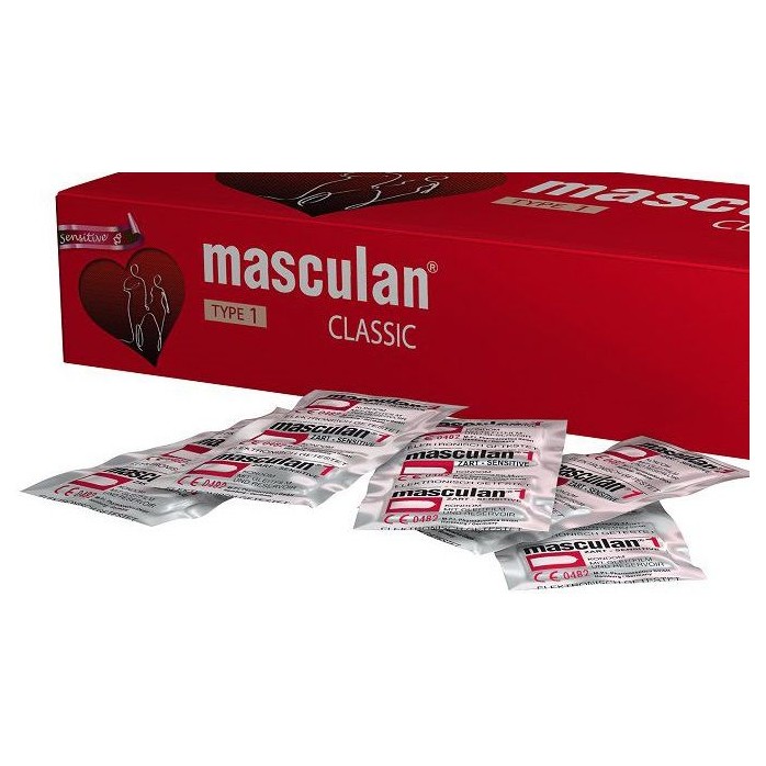 Розовый презерватив Masculan Classic Sensitive - 1 шт