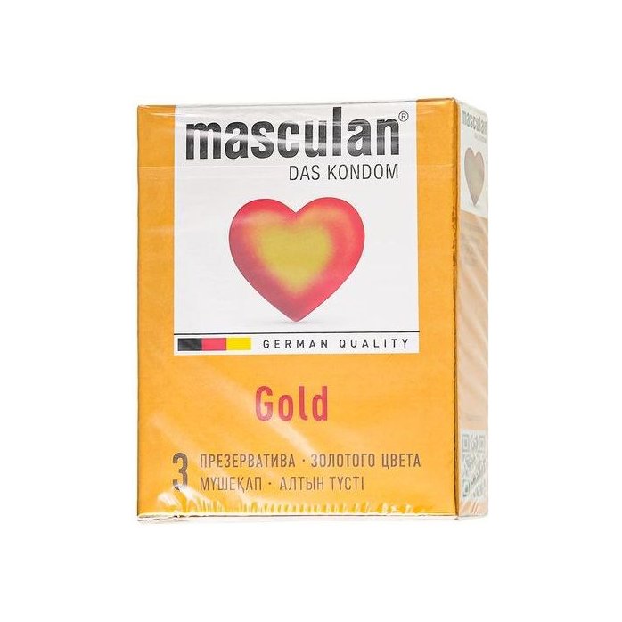 Презервативы Masculan Gold с ароматом ванили - 3 шт