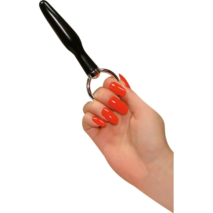 Анальный массажер с серебристой ручкой-кольцом - 10,5 см - You2Toys. Фотография 2.