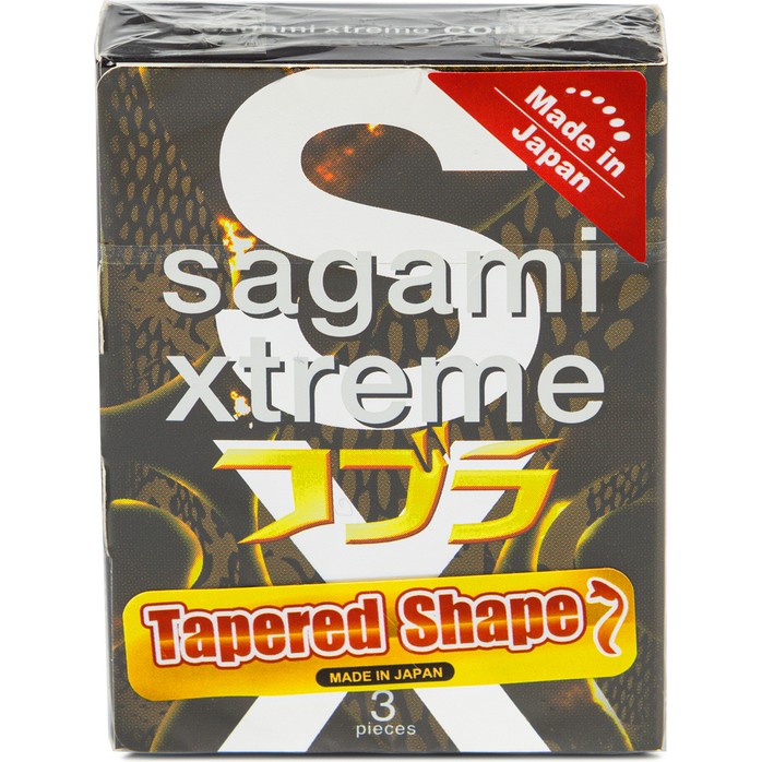 Суженные к основанию презервативы Sagami Xtreme Cobra - 3 шт - Sagami Xtreme