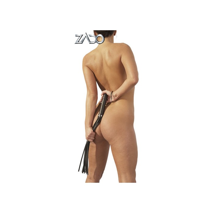 Кожаный кнут чёрного цвета ZADO Peitsche - 62 см - Zado