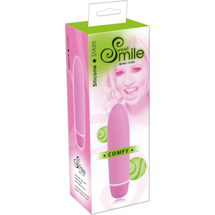 Розовый вибратор Smile Mini Comfy - 13 см - Sweet Smile. Фотография 4.