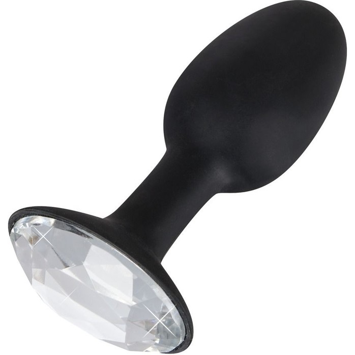 Чёрная анальная втулка с кристаллом Diamond Silicon Plug Large - 11 см - You2Toys