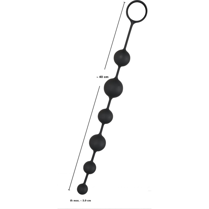 Анальная цепочка Black Velvets Anal Beads - 40 см - You2Toys. Фотография 3.
