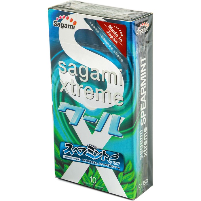 Презервативы Sagami Xtreme Mint с ароматом мяты - 10 шт - Sagami Xtreme. Фотография 2.