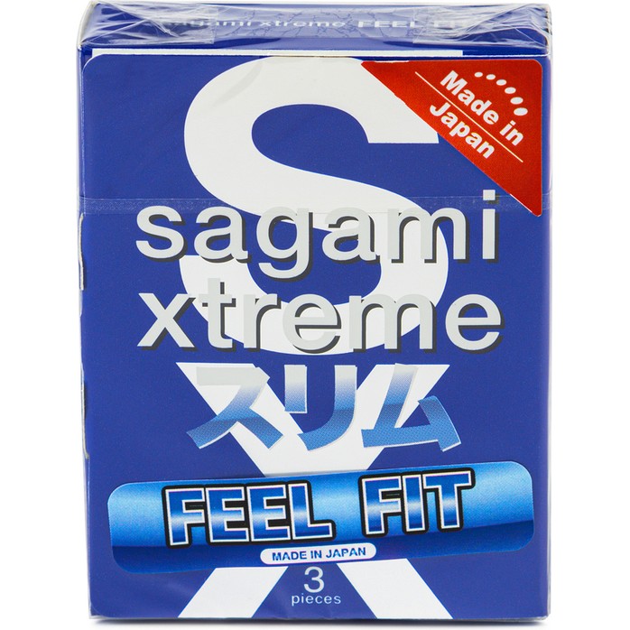 Розовые презервативы Sagami Xtreme Feel Fit 3D - 3 шт - Sagami Xtreme