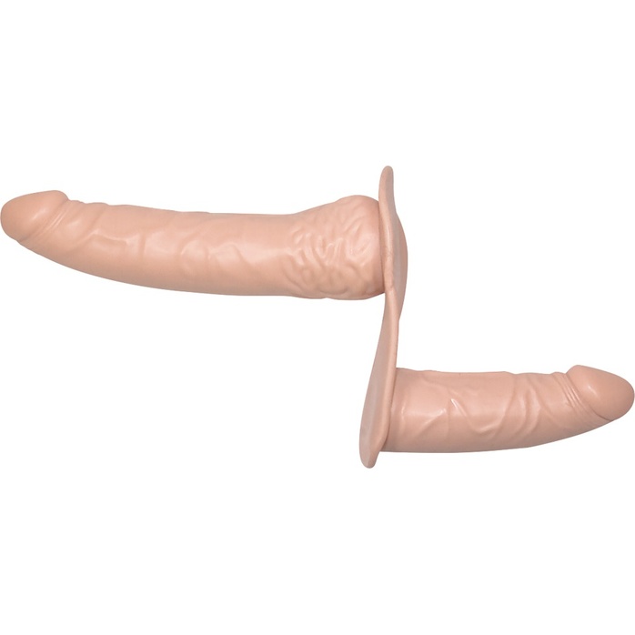 Телесный страпон с вагинальной пробкой Double Dong Strap-On - 19 см - You2Toys. Фотография 2.