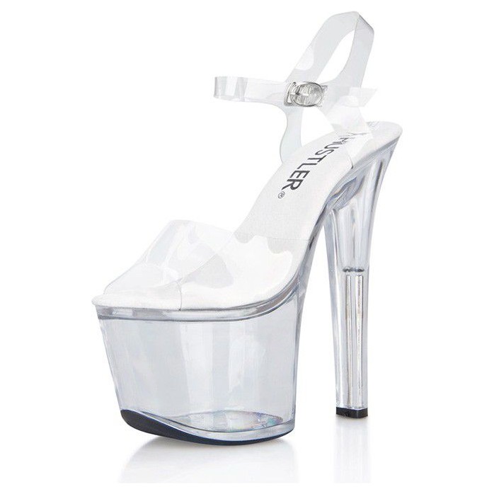 Прозрачные босоножки на высокой платформе Clear