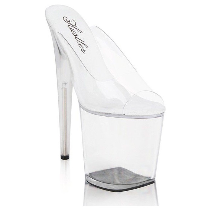 Классические сабо на высокой прозрачной платформе Crazy Dance