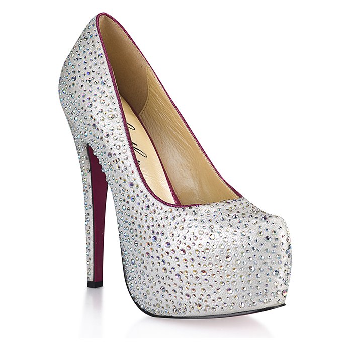 Туфли с серебристыми кристаллами Jewerly