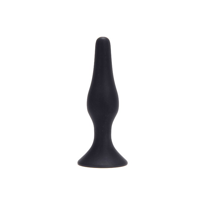 Чёрная анальная пробка из силикона среднего размера ANAL BOTTLE PLUG SILICONE MEDIUM - 11,5 см - Silicone