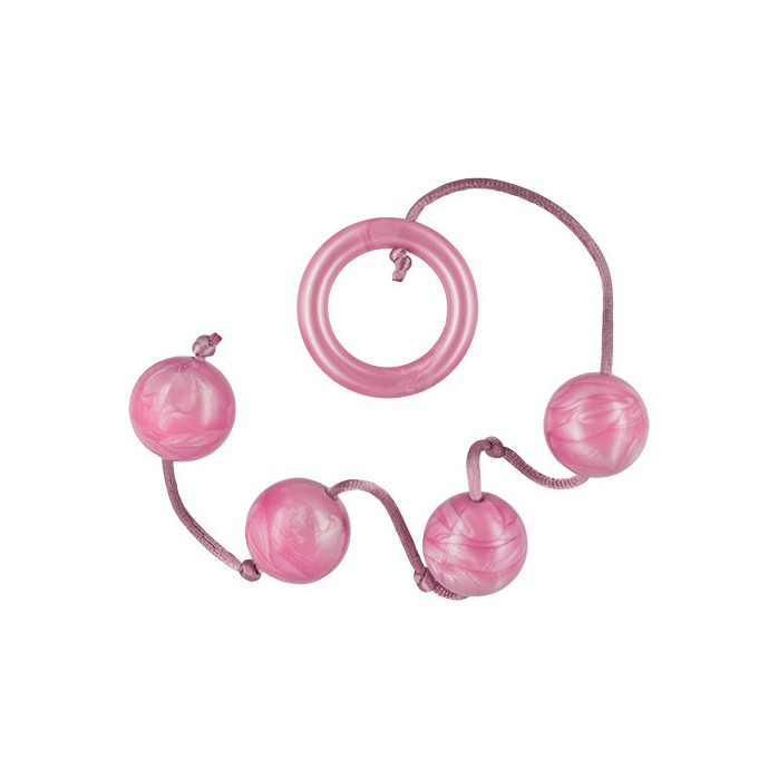 Розовые анальные шарики PLEASURE PEARLS 4 PINK - 30 см - BestSeller
