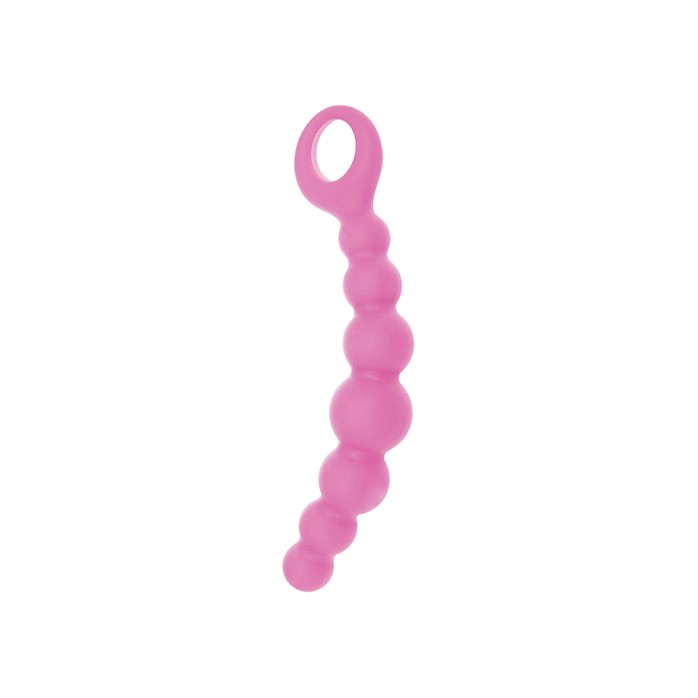 Розовая анальная цепочка CATERPILL-ASS SILICONE PINK - 19,5 см - Silicone. Фотография 2.