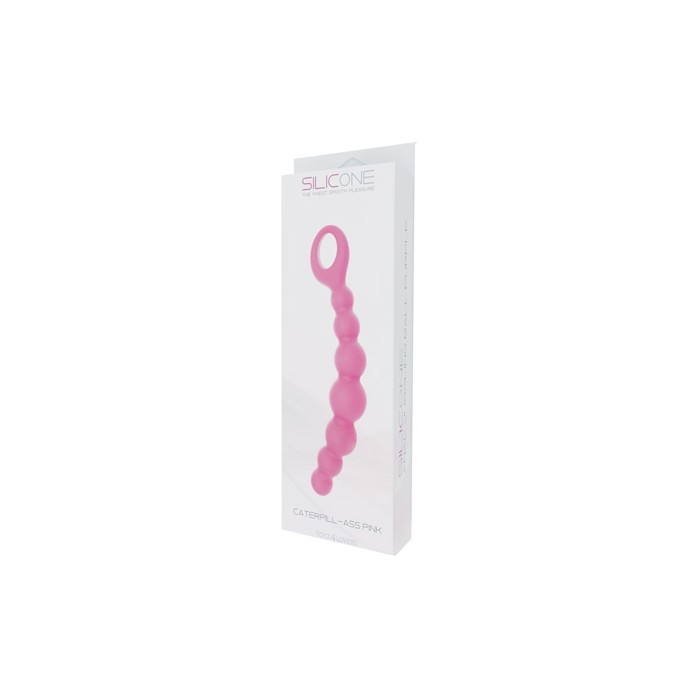 Розовая анальная цепочка CATERPILL-ASS SILICONE PINK - 19,5 см - Silicone