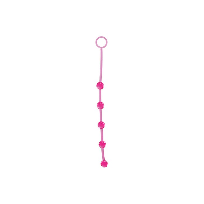 Розовая анальная цепочка с 5 шариками JAMMY JELLY ANAL 5 BEADS PINK - 38 см - Jammy Jelly Anal
