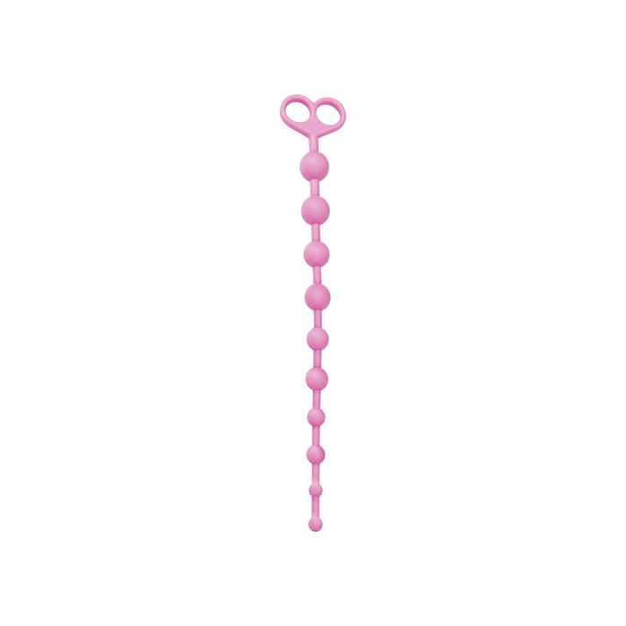 Розовая анальная цепочка из 10 звеньев ANAL JUGGLING BALL SILICONE - 33,6 см - Silicone