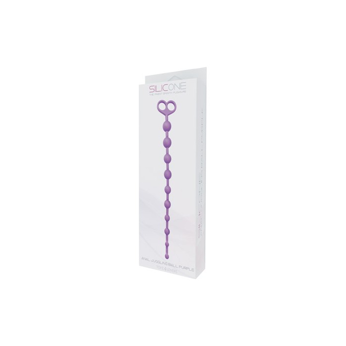 Фиолетовая анальная цепочка с 10 звеньями ANAL JUGGLING BALL SILICONE - 33,6 см - Silicone. Фотография 2.