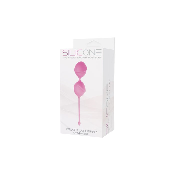 Розовые вагинальные шарики DELIGHT PUSSY LICHEE SILICONE - Silicone. Фотография 2.