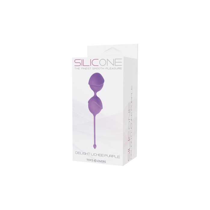 Фиолетовые вагинальные шарики DELIGHT PUSSY LICHEE SILICONE - Silicone. Фотография 2.