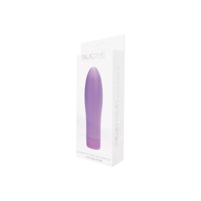 Фиолетовый вибратор SWEET PUSSY IN SILICONE - 13,5 см - Silicone. Фотография 2.