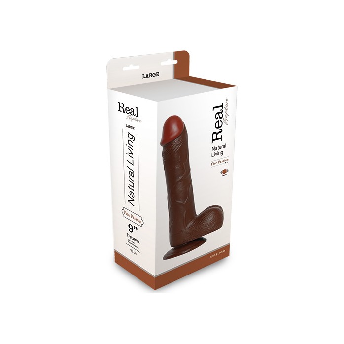 Коричневый вибратор REALISTIC VIBRATOR REAL RAPTURE BROWN - 25,5 см - Real Rapture. Фотография 2.
