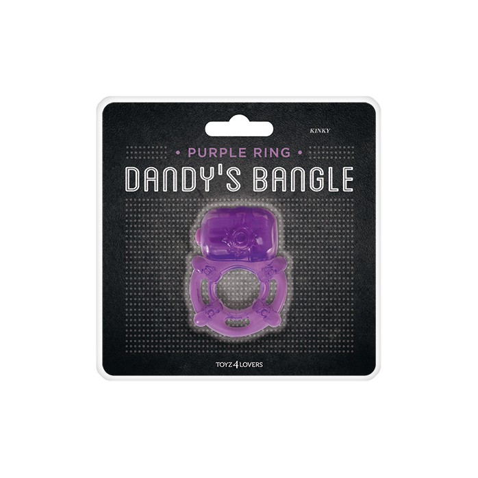 Фиолетовое эрекционное виброкольцо VIBRATING COCK RING KINKY - Dandy s Bangle. Фотография 2.