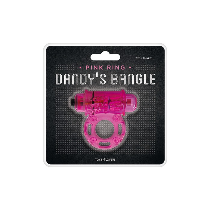 Розовое эрекционное виброкольцо VIBRATING COCK RING STAY TUNED - Dandy s Bangle. Фотография 2.