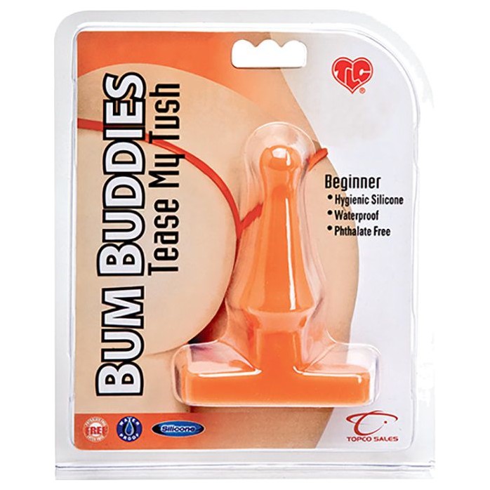 Оранжевая анальная пробка Bum Buddies Tease My Tush - 10 см - TLC. Фотография 2.