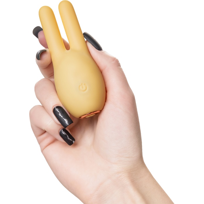 Желтый клиторальный стимулятор с ушками Mr. Bunny. Фотография 3.