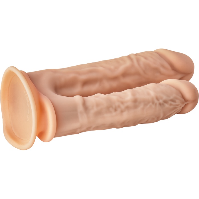 Телесный анально-вагинальный фаллоимитатор Double Penetrator - 19,5 см - Real Love. Фотография 8.