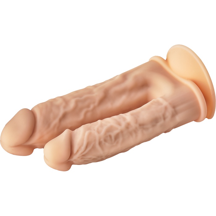 Телесный анально-вагинальный фаллоимитатор Double Penetrator - 19,5 см - Real Love. Фотография 9.