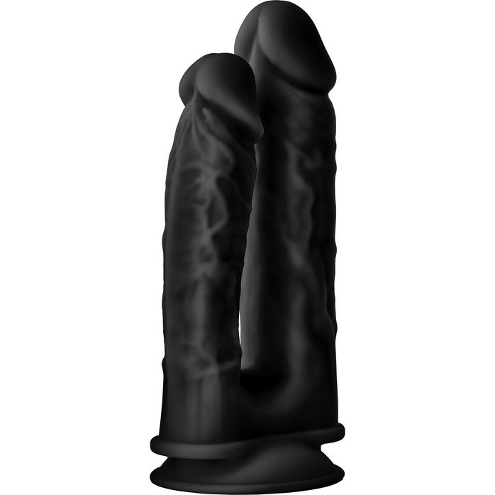 Черный анально-вагинальный фаллоимитатор Double Penetrator - 19,5 см - Real Love. Фотография 3.