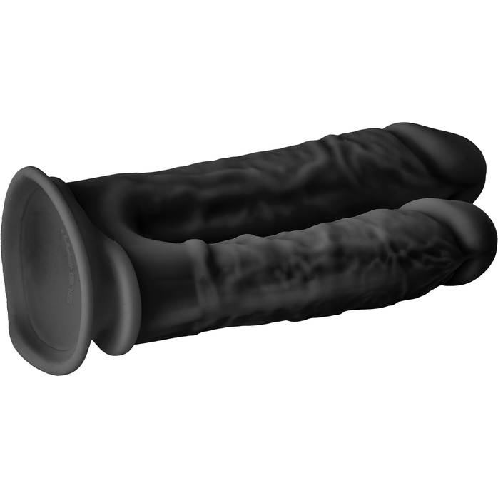 Черный анально-вагинальный фаллоимитатор Double Penetrator - 19,5 см - Real Love. Фотография 8.