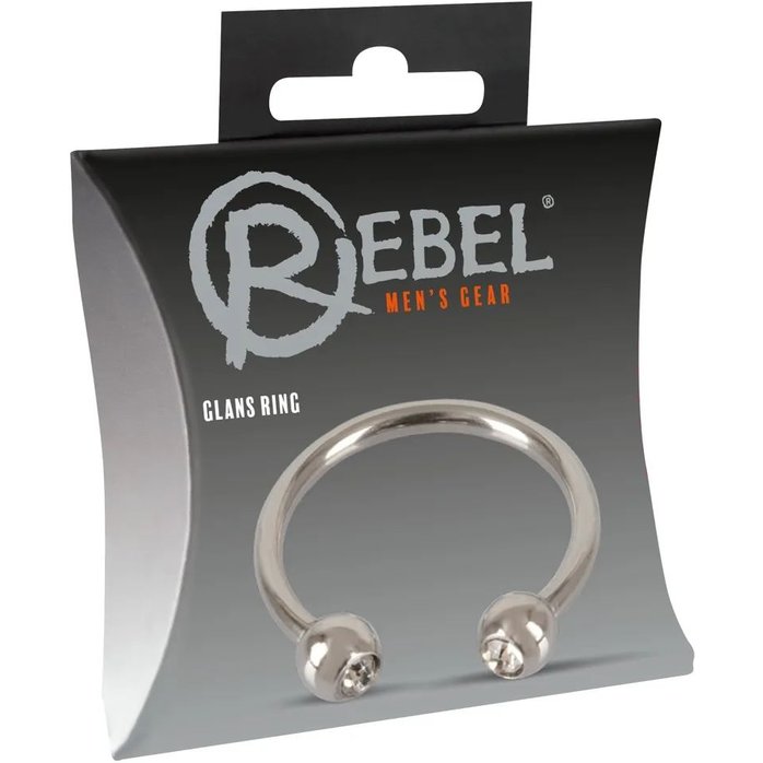 Серебристое металлическое кольцо для пениса Rebel с шариками - You2Toys. Фотография 8.