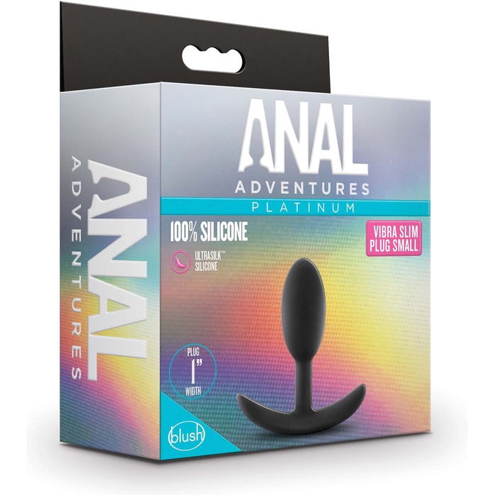 Черный анальный стимулятор Vibra Slim Plug Small - 8,8 см - Anal Adventures Platinum. Фотография 2.