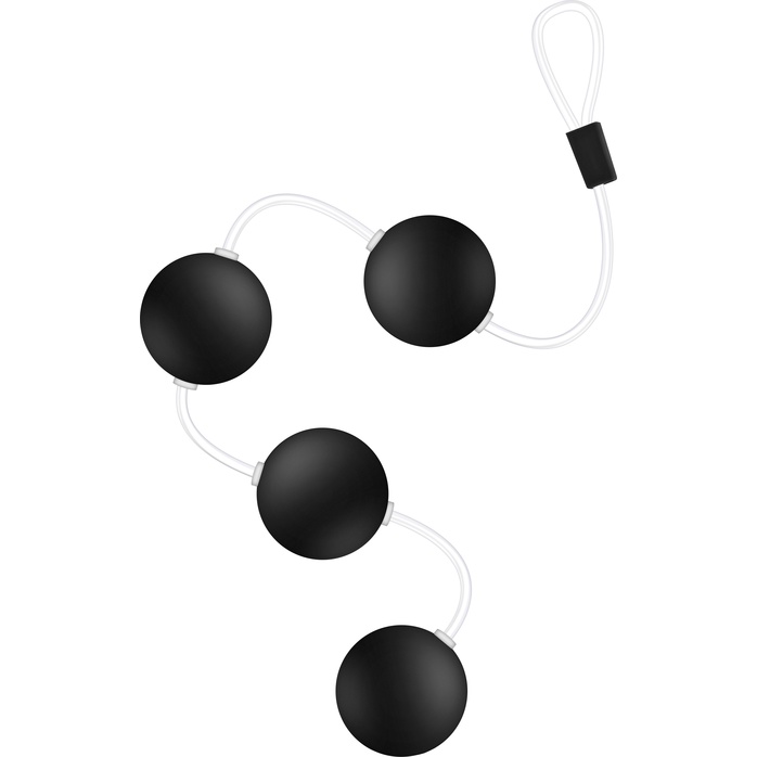Черные анальные шарики Pleasure Balls - 38,1 см - Anal Adventures
