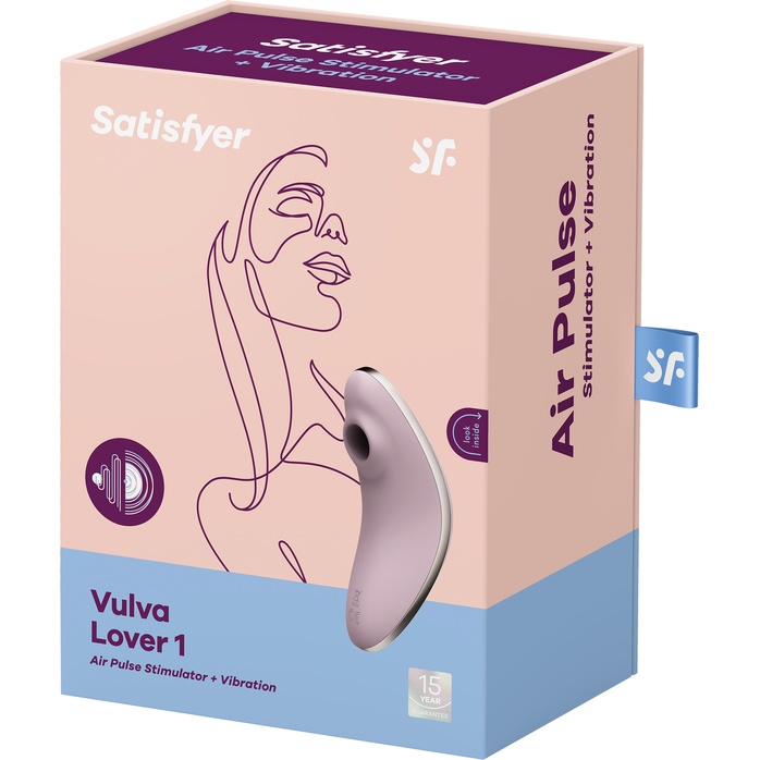 Сиреневый вакуум-волновой вибростимулятор клитора Satisfyer Vulva Lover 1. Фотография 2.