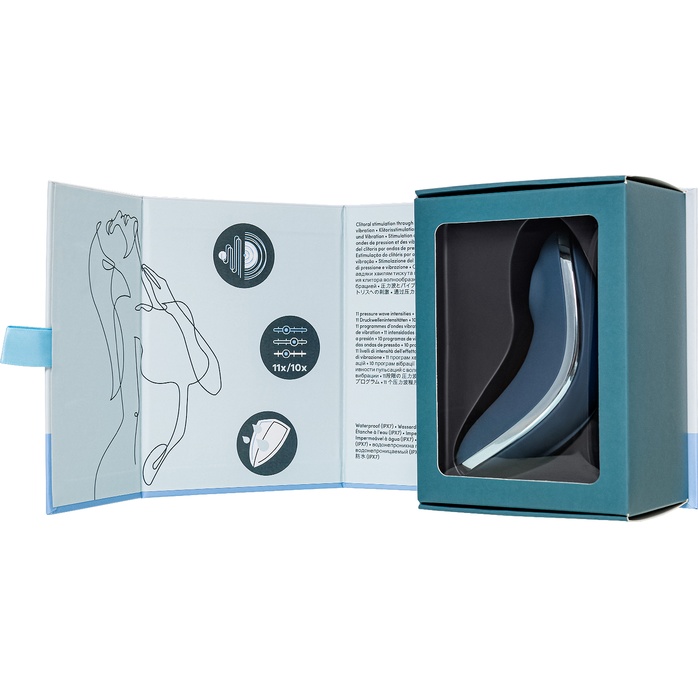 Синий вакуум-волновой вибростимулятор клитора Satisfyer Vulva Lover 1. Фотография 9.