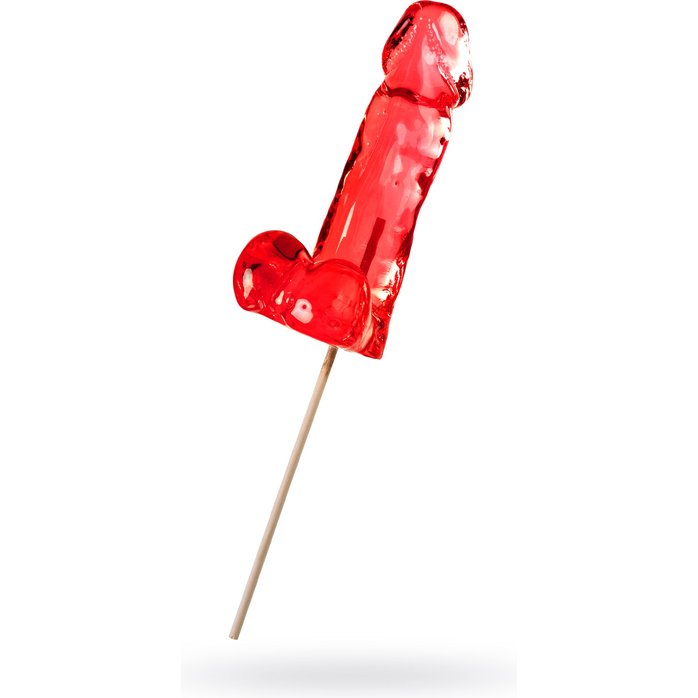 Красный леденец в форме члена со вкусом виски - 173 гр. Фотография 3.